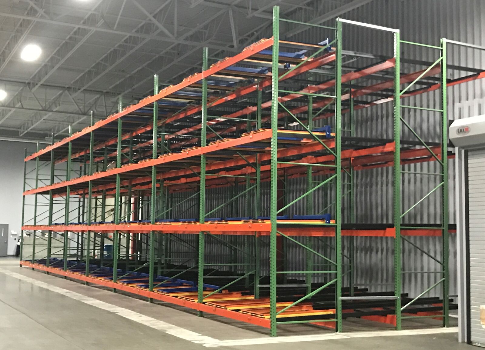 Illustrative warehouse racking system